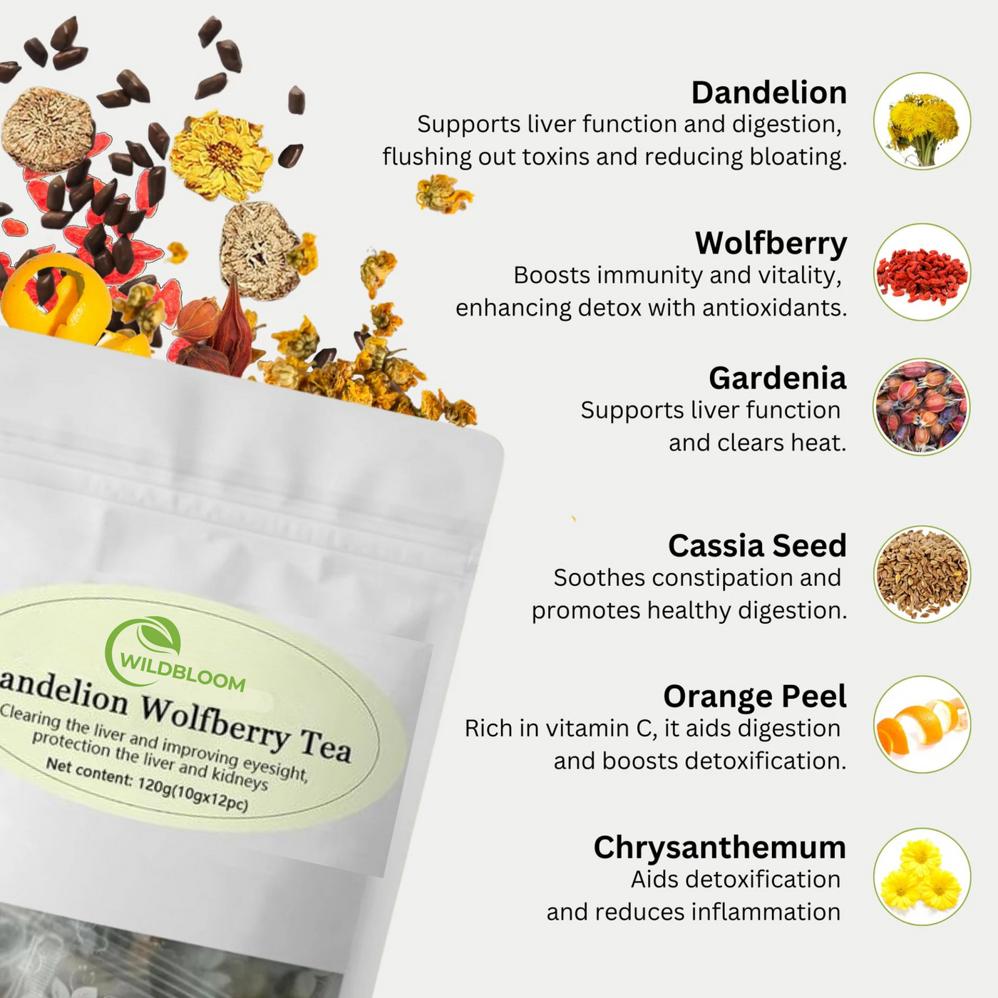 WildBloom® Dandelion WolfBerry Tea